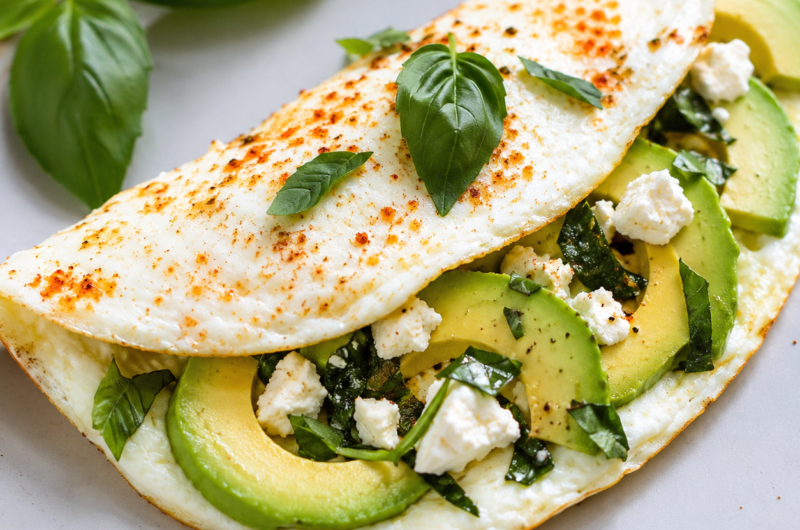 Avocado and Feta Egg White Omelet