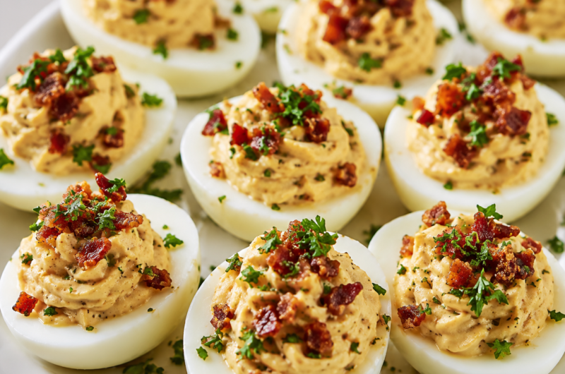 Bacon Balsamic Deviled Eggs