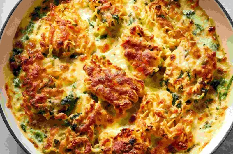 Cheesy Buldak Ramen Casserole