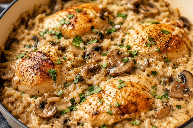 Chicken Marsala Rice Casserole