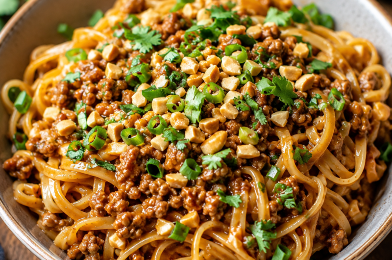 Crispy Pork and Peanut Noodles