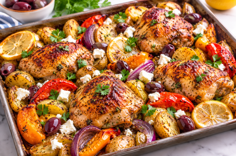 Mediterranean Chicken Sheet Pan Dinner
