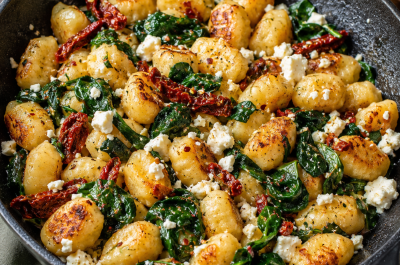Skillet Gnocchi With Spinach and Feta