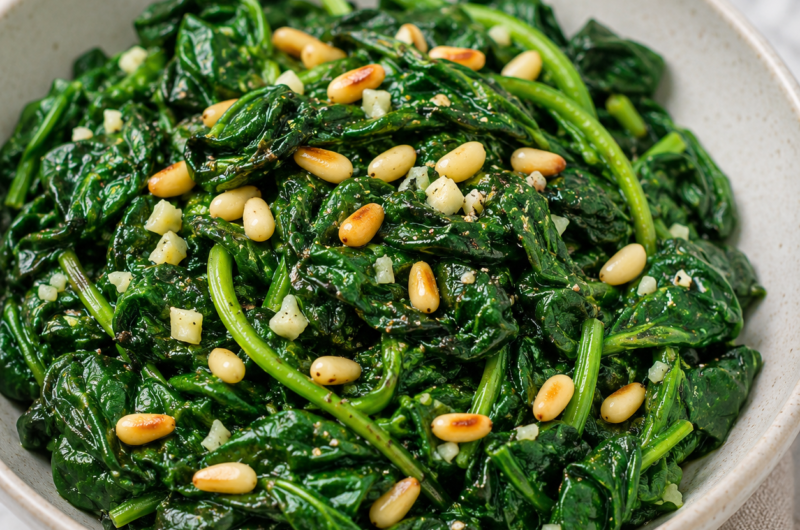 Spinach and Pine Nuts