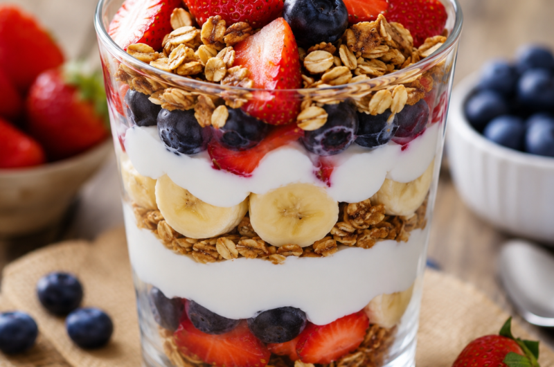 Summer Berry Parfait with Yogurt and Granola