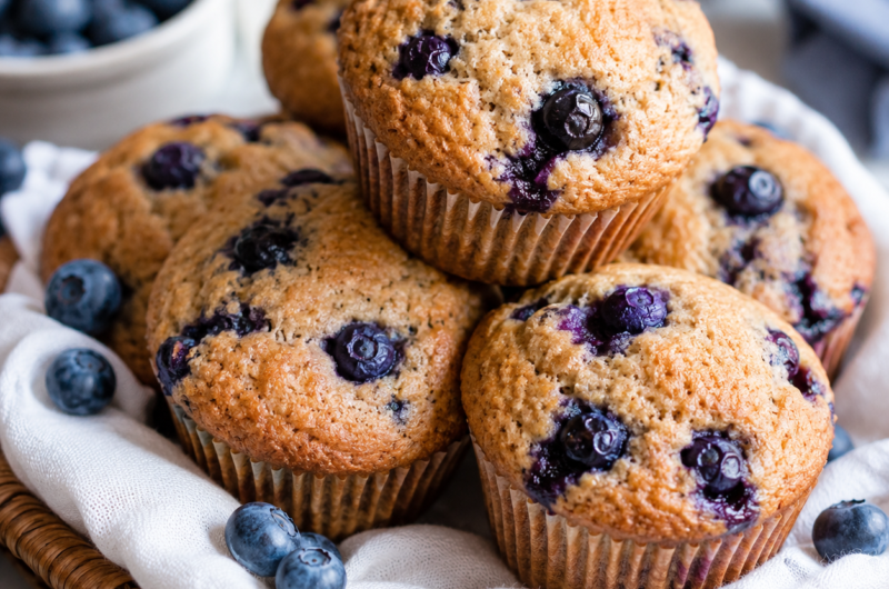Whole Wheat Blueberry Muffins