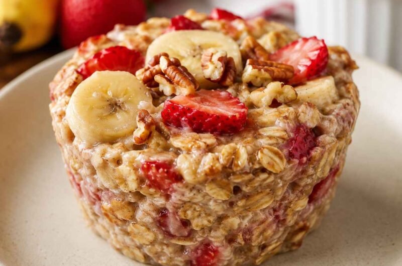 Strawberry-Banana Freezer Oatmeal