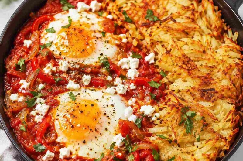 Easy Shakshuka with Crispy Hash Browns