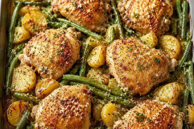 One Pan Garlic Parmesan Chicken Dinner
