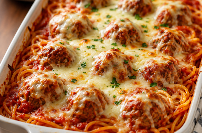 Spaghetti Meatball Bake
