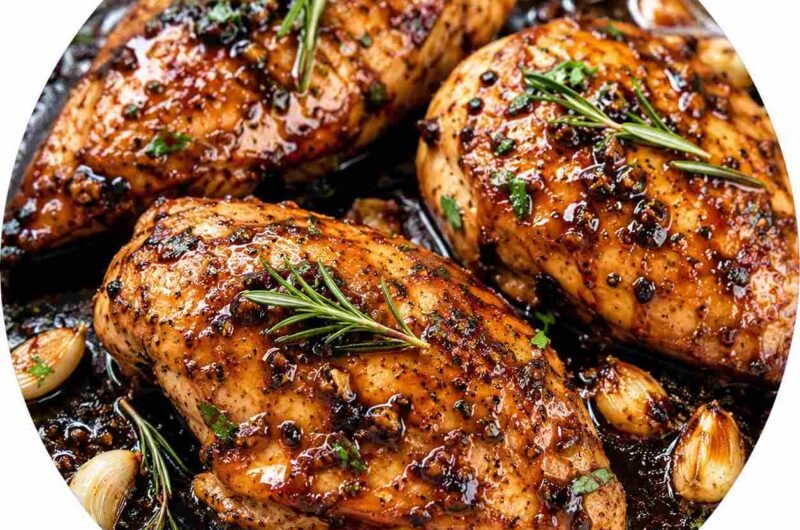 Chicken Breasts with Balsamic Vinegar and Garlic