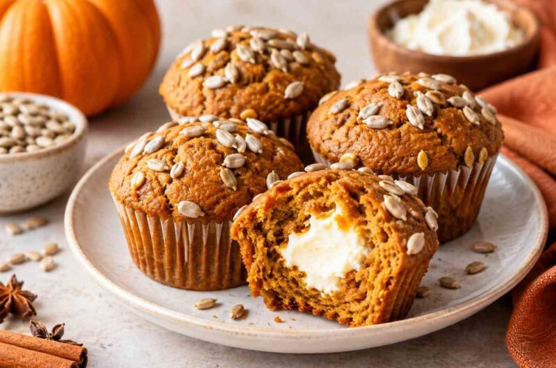 Cream Cheese Filled Pumpkin Muffins