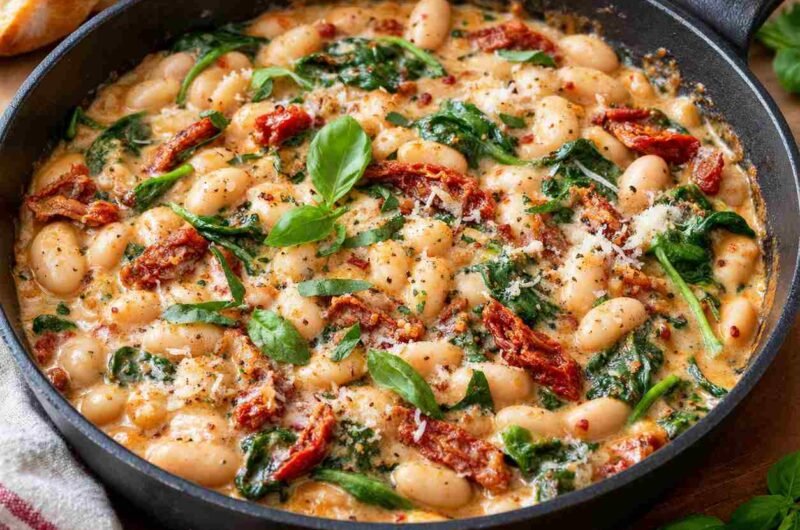 Creamy Tuscan White Bean Skillet