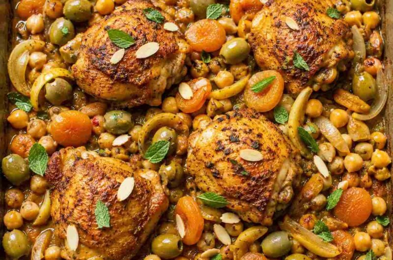 Sheet Pan Moroccan Chicken Tagine