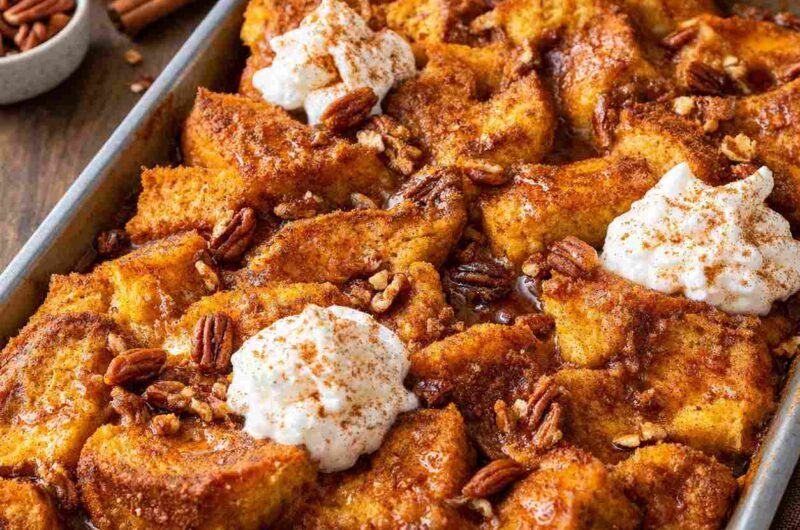Sheet Pan Pumpkin-Spice French Toast