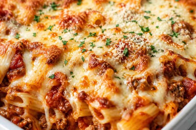 Three Cheese Baked Pasta